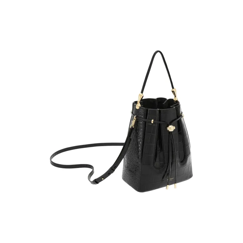 FERRAGAMO Calf Leather And Suede Bucket Bag, Handbag, Shoulder Bag Women's Black-2
