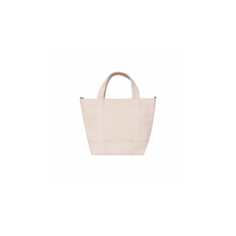 Hello Marche Fabric Bucket Bag, One Shoulder Handbag Regular Women's White-3