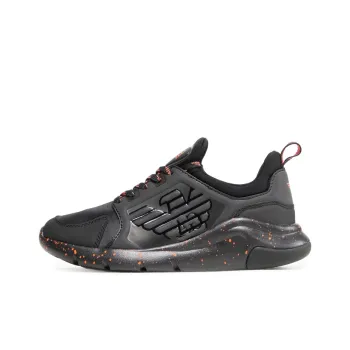 EMPORIO ARMANI EA7 Low Top Casual Shoes Unisex Black Orange