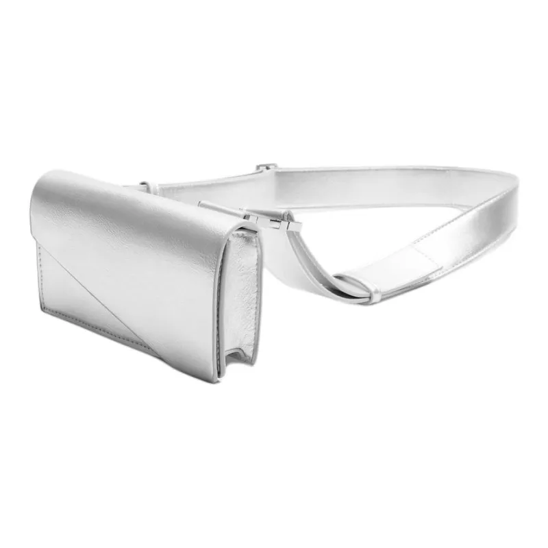 ZARA Polyurethane One Shoulder Handbag Crossbody Bag Mini Men's Silver-1