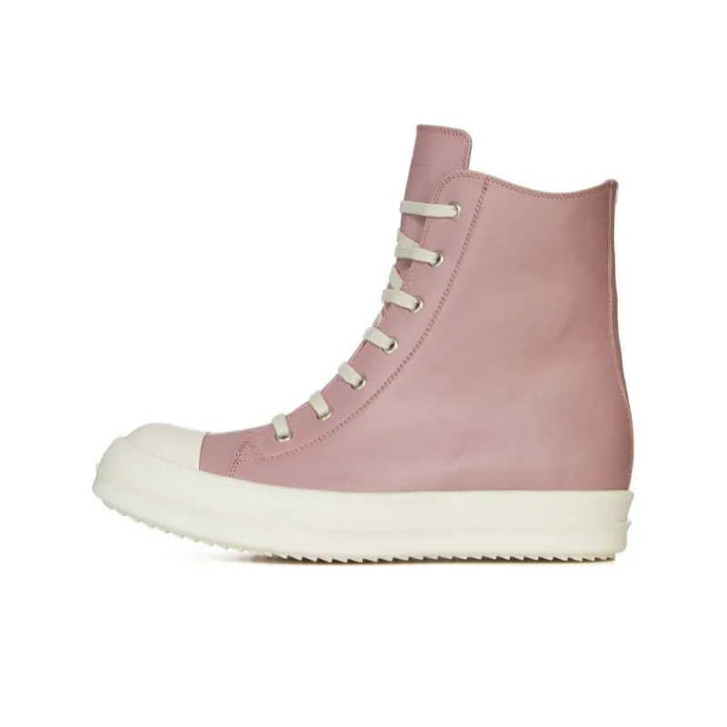 RICK OWENS Lace-up Leather Sneakers-0