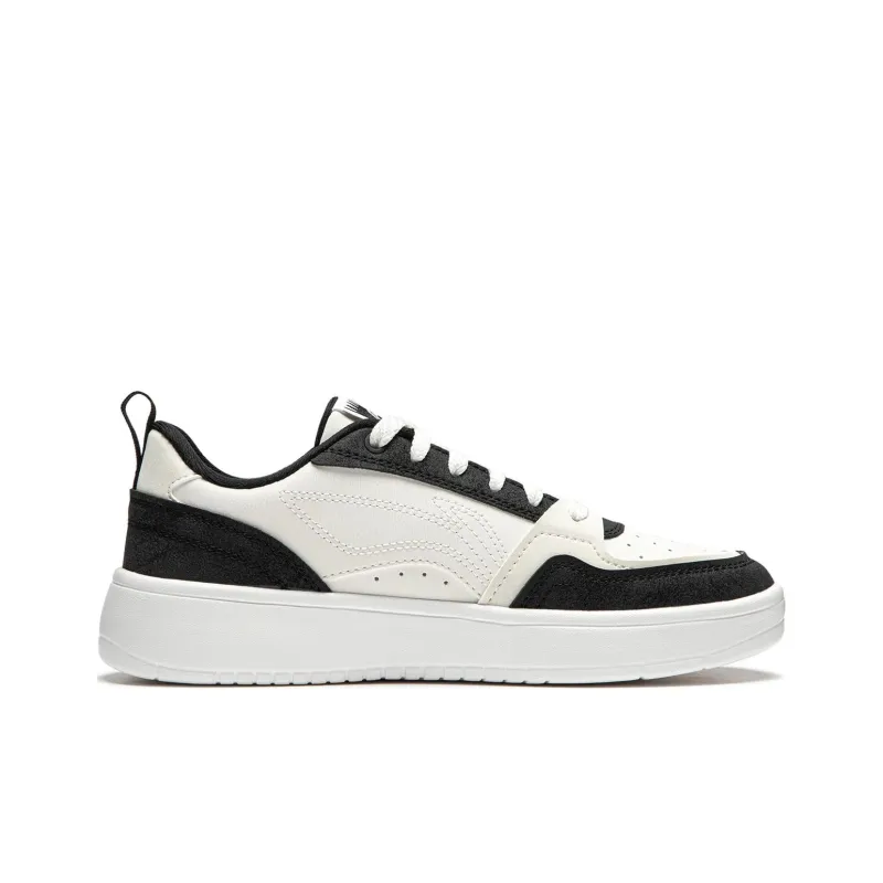 LiNing Yuanbao V2 Slip Resistant Cushioning Wear Resistant Low Top Skateboard Shoes Women's Black White-1