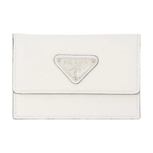 PRADA Saffiano Leather Card Holder Regular Men's White