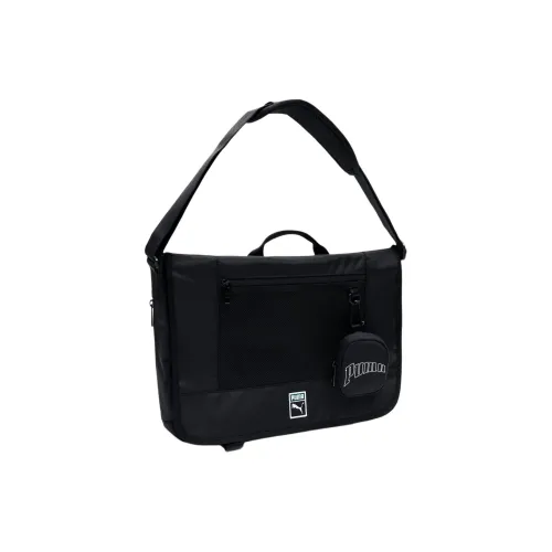 PUMA Polyester Messenger Bag Handbag Shoulder Bag Unisex Black