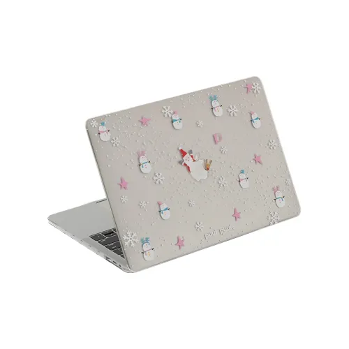 Puui Macbook Air/Pro 13.3/13.6'. Transparent Cute Snowman Christmas Instagram Style Laptop Case & Film