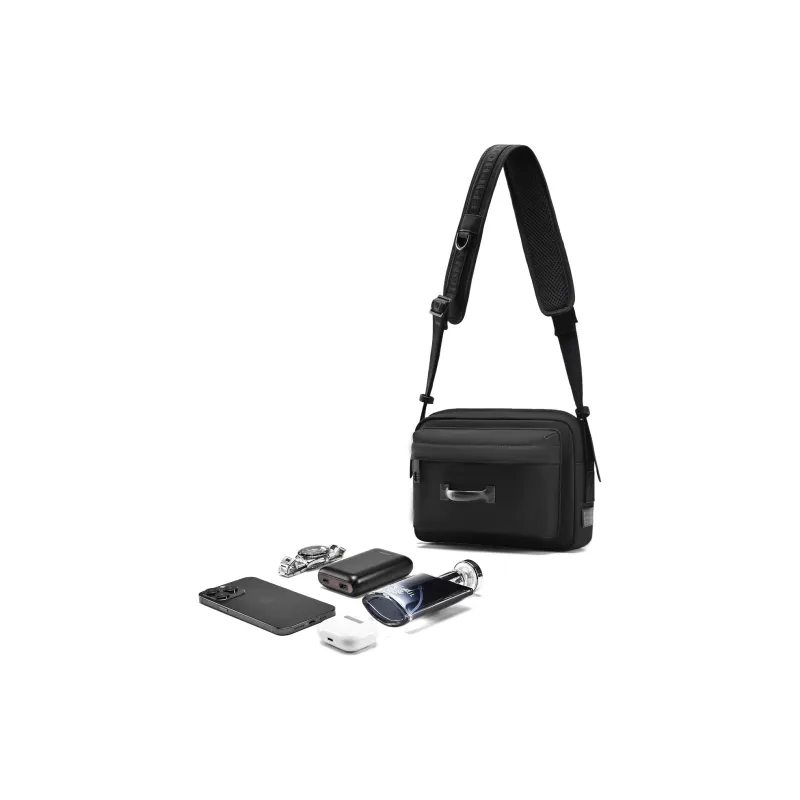 EPIPHQNY Skin Feel Material Crossbody Bag Shoulder Bag Unisex Black-3