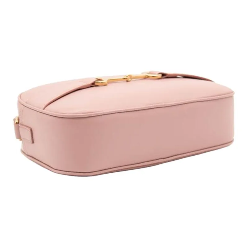 CELINE Leather Camera Bags Crossbody Bag Shoulder Bag Women's Pink-4