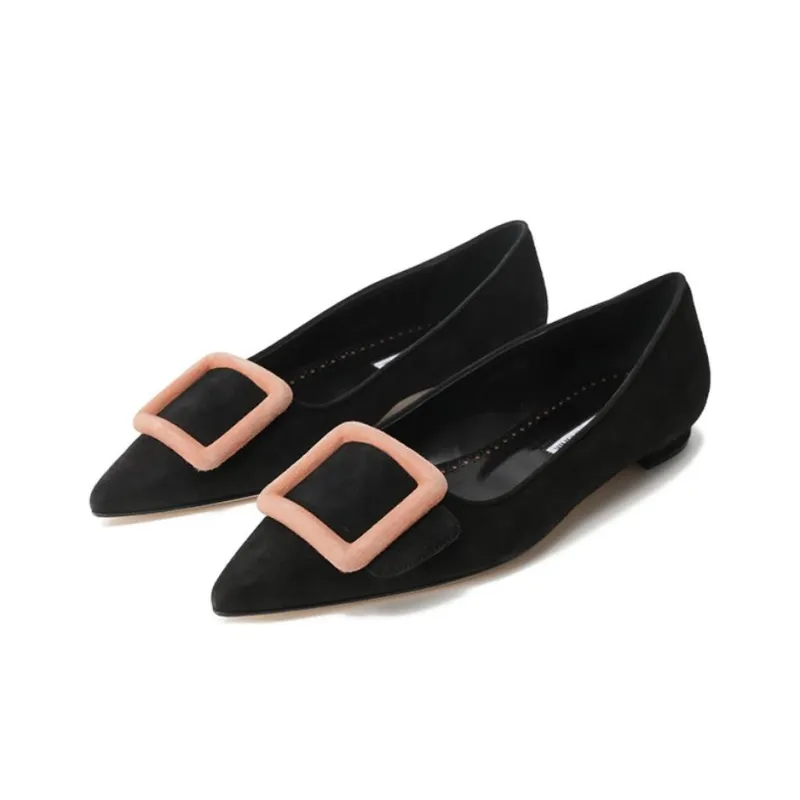 MANOLO BLAHNIK Casual Single Shoes Women's Black-2