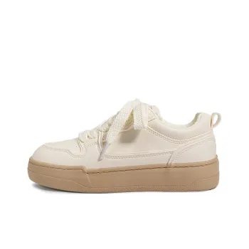 Miss Zhang Low Top Skateboard Shoes Women's Beige Khaki
