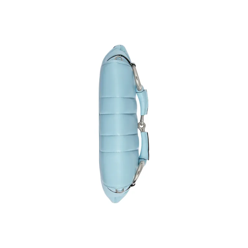 GUCCI HORSEBIT CHAIN Quilted Leather Shoulder Bag, Handheld Shoulder Bag Women's Light Blue-6