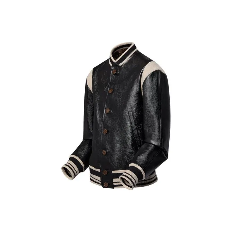LOUIS VUITTON Graphic Leather Varsity Jacket-2