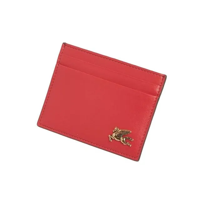ETRO Cow Leather Card Holder Women's Red-3