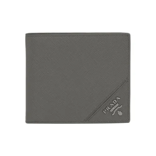 PRADA Saffiano Leather Wallet Men's Marble Gray
