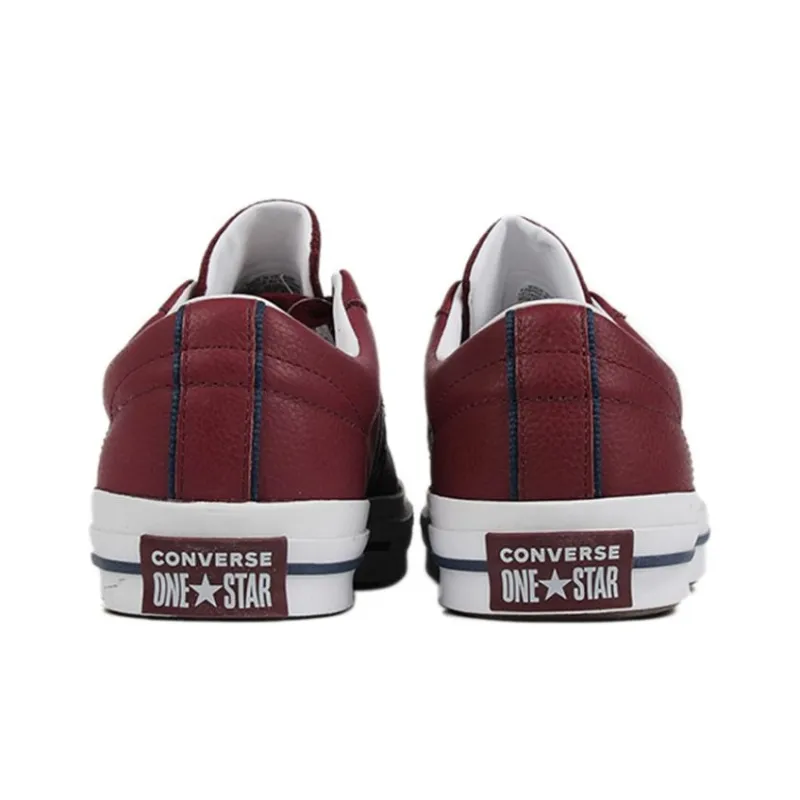 Converse One Star Non Slip Wear resistant Retro Casual Skateboarding Shoes Red-3
