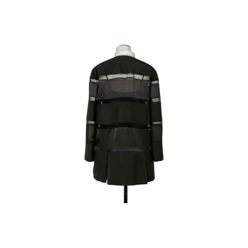 Sacai Suiting Bonding Rugby Shirt Dress 'Black'-2
