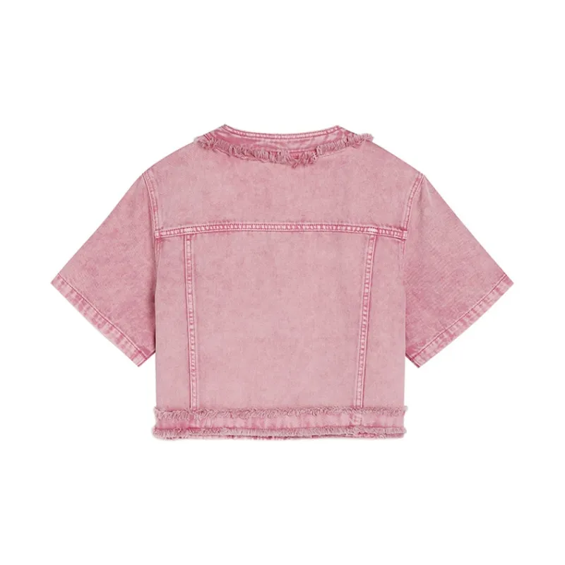 AMAZING SONG Denim Jacket Women's Rose Pink-1