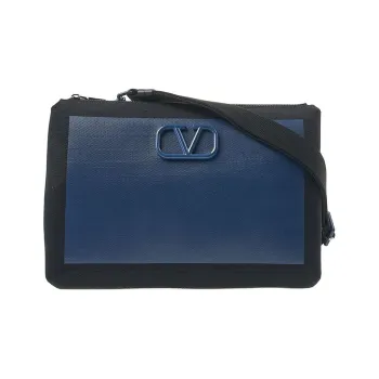 Valentino GARAVANI Fabric Crossbody Bag, Shoulder Bag Men's Black & Blue