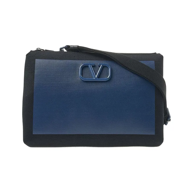 Valentino GARAVANI Fabric Crossbody Bag, Shoulder Bag Men's Black & Blue-0