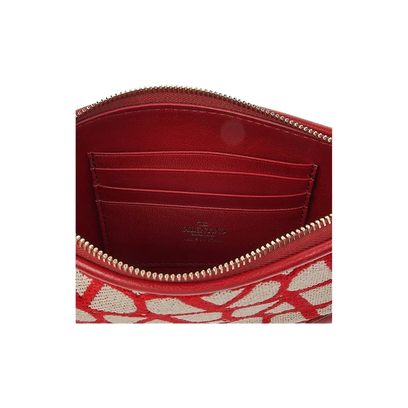 Valentino Fabric With Leather Clutch Women's Red-5