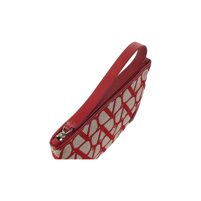 Valentino Fabric With Leather Clutch Women's Red-9