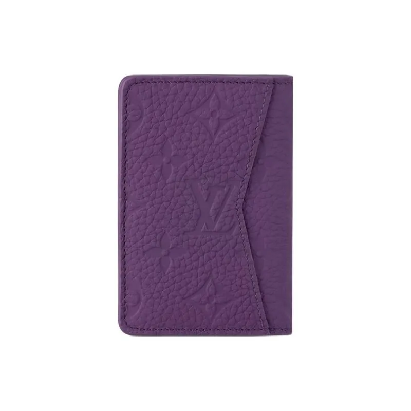 LOUIS VUITTON Leather Wallet Men's Night Purple-1