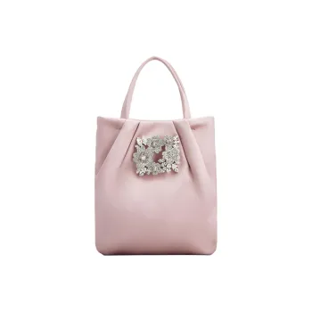 Roger Vivier Silk Satin Shoulder Bag, Crossbody Bag, Handbag Extra Small Women's Pink