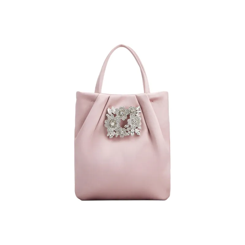 Roger Vivier Silk Satin Shoulder Bag, Crossbody Bag, Handbag Extra Small Women's Pink-0