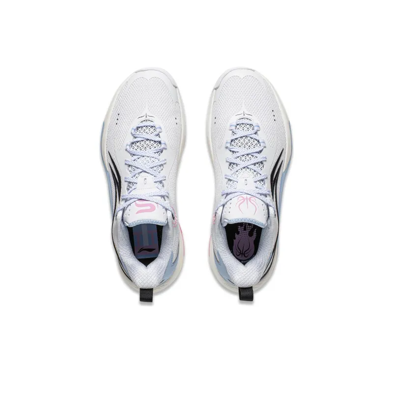 LiNing FlashLink Cushioning Wear Resistant Low Top Basketball Shoes Men's White Blue-3