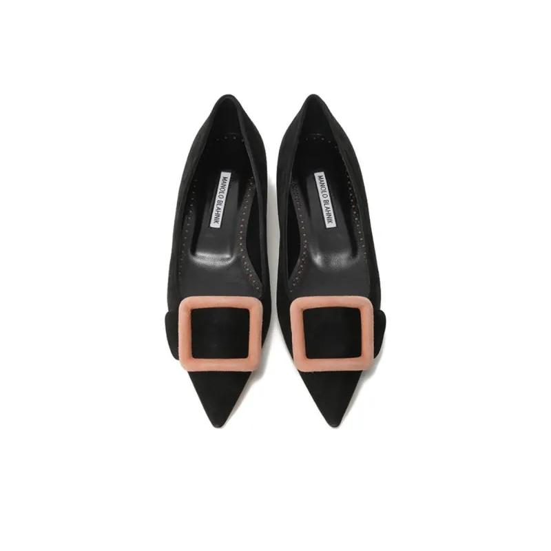 MANOLO BLAHNIK Casual Single Shoes Women's Black-3
