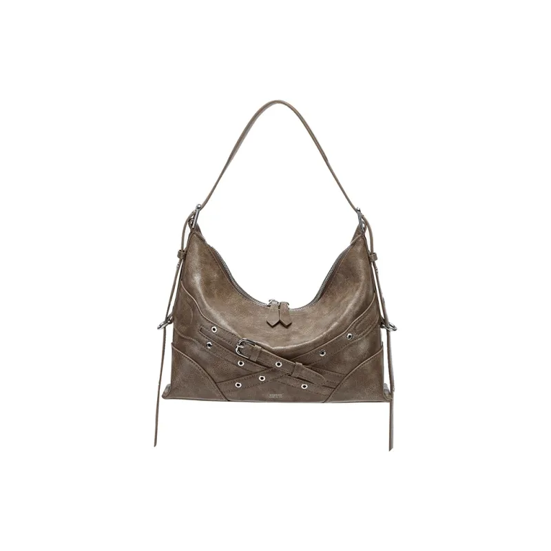 HXXXXS Cow Leather Handbag, Shoulder Bag Regular Women's Black/Wasteland Gray-7