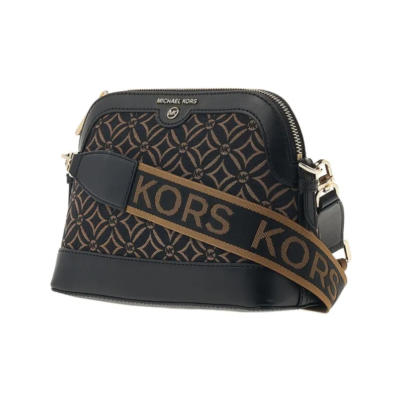 MICHAEL KORS Jet Set Fabric With Cow Leather Shoulder Bag Crossbody Bag Women's Black & Brown-1