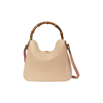 GUCCI Diana Leather Portable Crossbody Bag, Shoulder Bag Medium Size Women's Light Beige