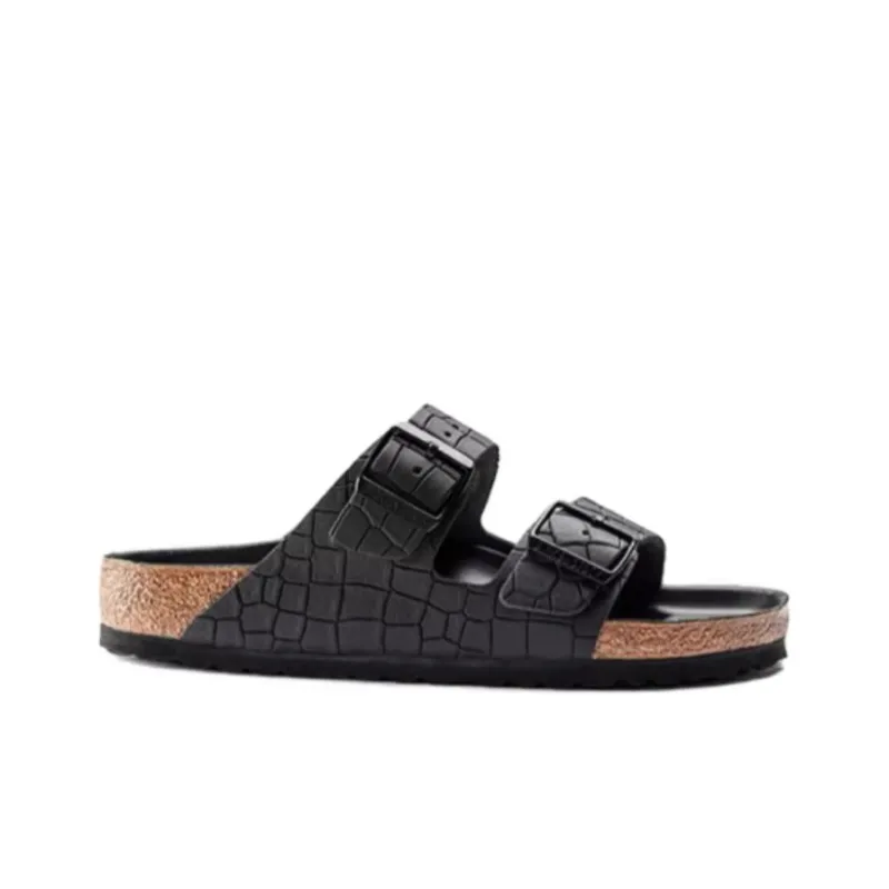 Birkenstock Arizona Rubber Sole Abrasion-Resistant Slide Slippers Unisex Black Regular-1