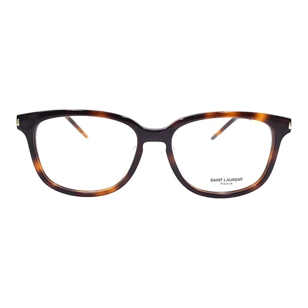 SAINT LAURENT Plate Frame Oval Eyeglass Frames Unisex Tortoiseshell-1