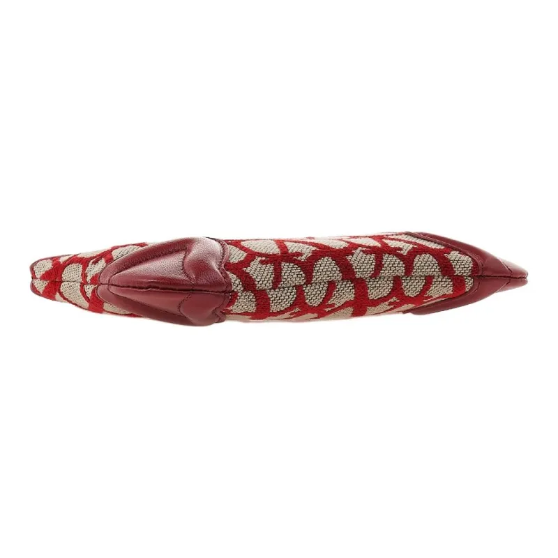 Valentino Fabric With Leather Clutch Women's Red-4