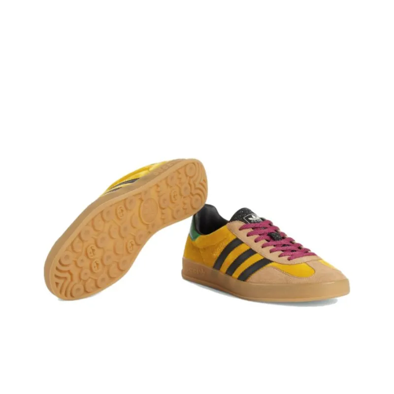 GUCCI X Adidas Originals Gazelle Sneakers Yellow-4