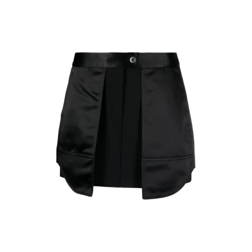 helmut lang Inside-Out Layered-panels Satin Miniskirt