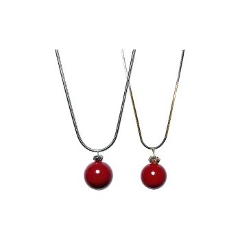 MOUNTAINS AND MANS Reconstructed Cinnabar Jade Necklaces Unisex