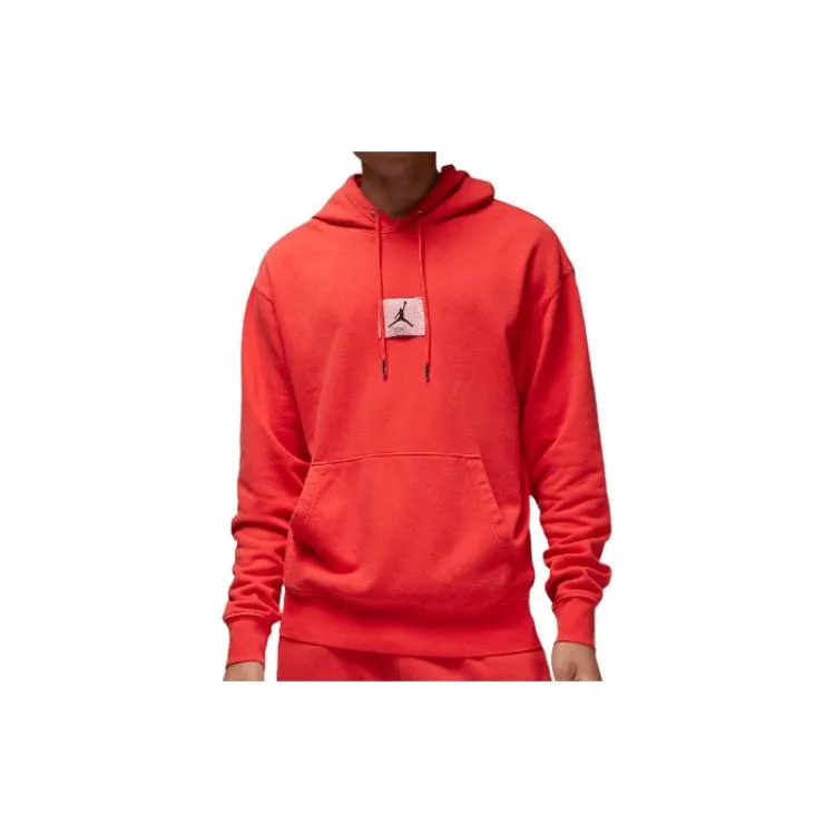 Jordan Essentials Statement Fleece Washed Pullover Hoodie Sweatshirt Men's Red-1