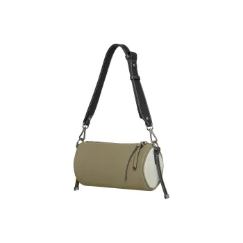 MEIYANG Cow Leather Bamboo Bag Cylinder Handheld Crossbody Bag Medium Size Women's Blue/Coffee