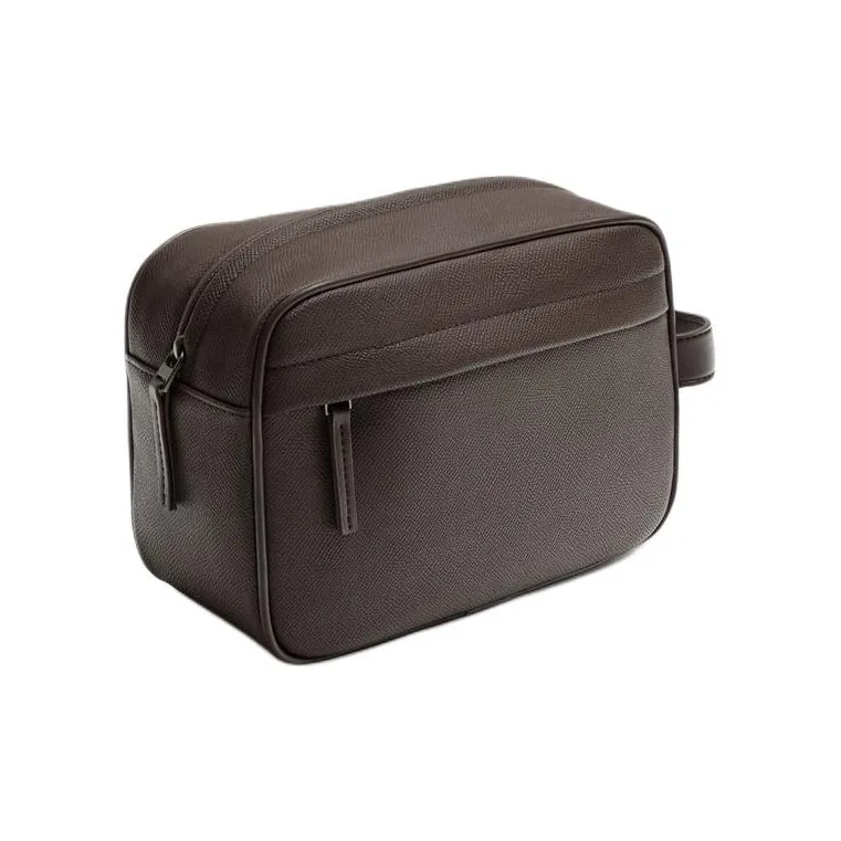 ZARA Polyurethane Toiletry Bag, Makeup Bag Men's Brown-1