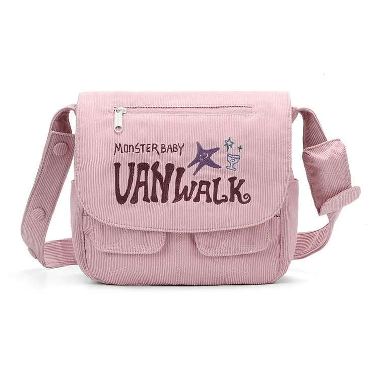 VANWALK Polyester Cotton Blend Crossbody Bag, Shoulder Bag Regular Women's White/Black-2