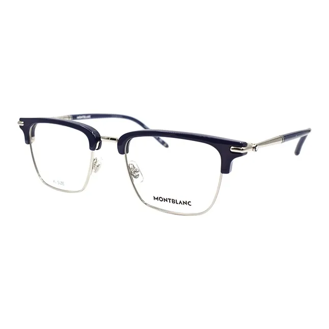 MONTBLANC Plate And Metal Browline Eyeglass Frames Men's-0