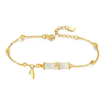 SEVEN COOK S925 Silver Bracelets Women's Pale Greenish-White Jade