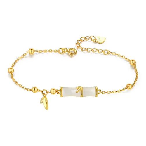 SEVEN COOK S925 Silver Bracelets Women's Pale Greenish-White Jade