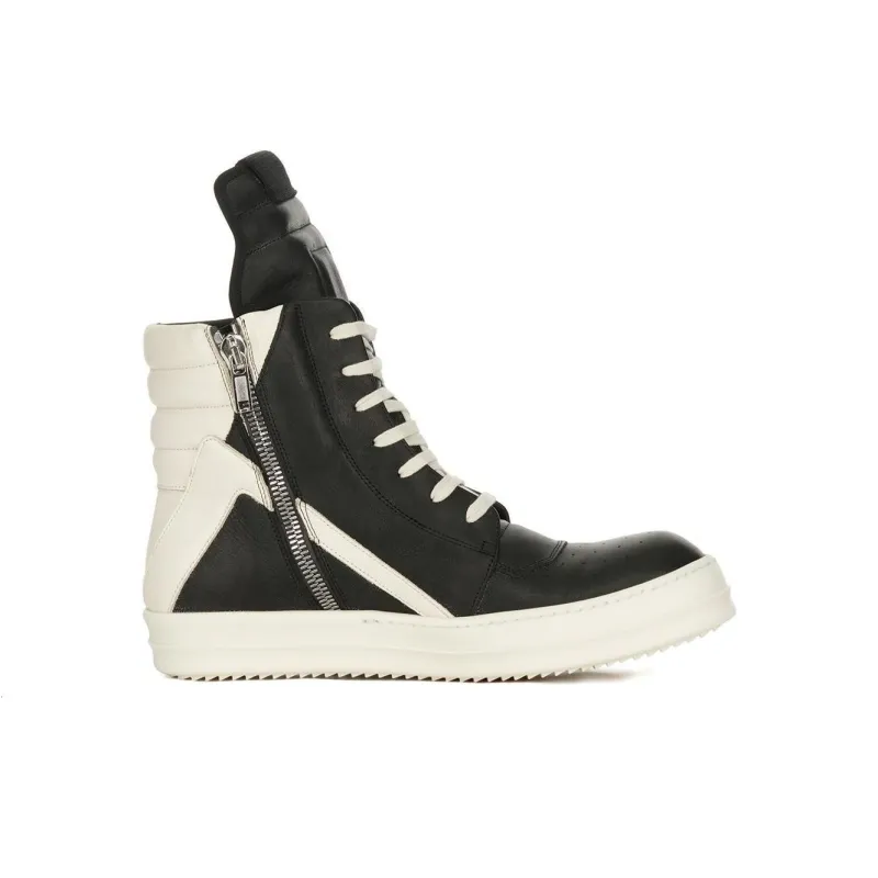 RICK OWENS High-top Leather Sneakers-1
