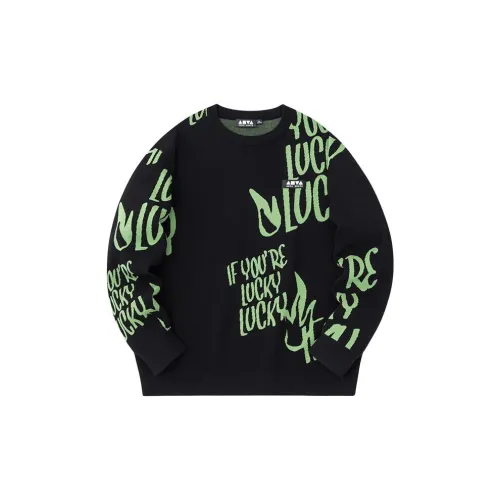 ANTA Life Collection Knitwear Unisex Basic Black/Lucky Green