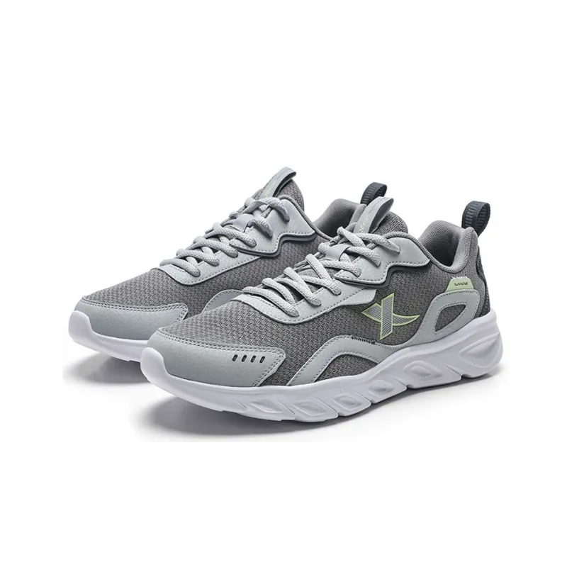 XTEP Breathable Lightweight Low Top Running Shoes Men's Smoke Gray/Smoke Gray/Coal Black-2