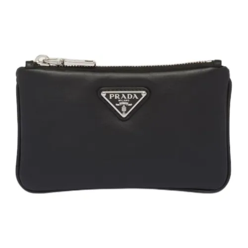 PRADA Leather Clutch Men's Black