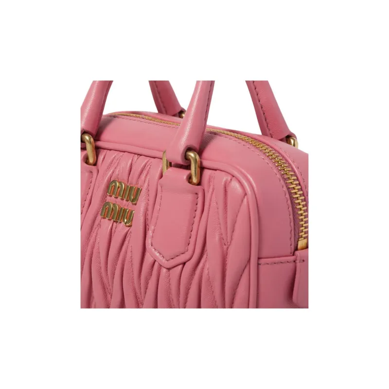 MIU MIU Soft Sheep Leather Shoulder Bag, Crossbody Bag, Handbag Mini Women's Pink-3